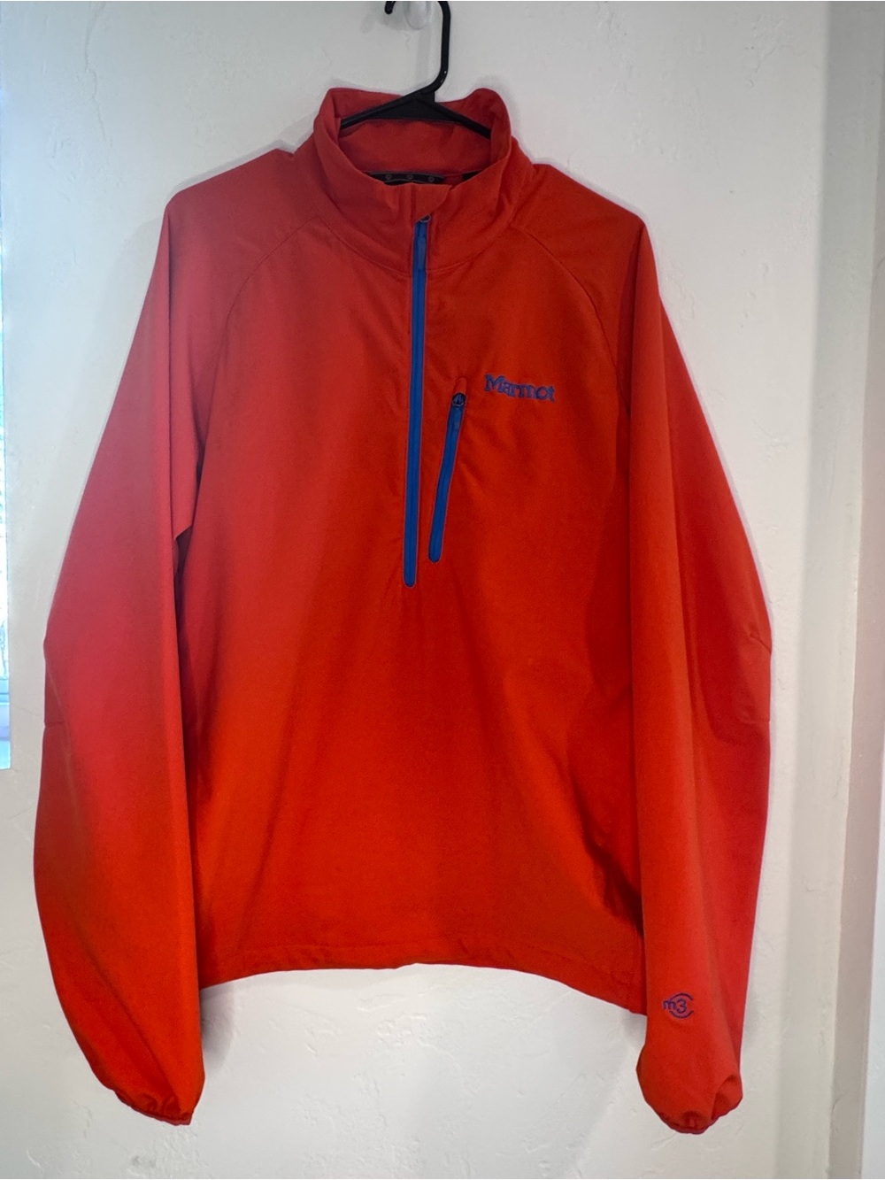Marmot Men’s M3 Orange Soft Shell Half Zip Jacket Lightweight Outdoor Activewear